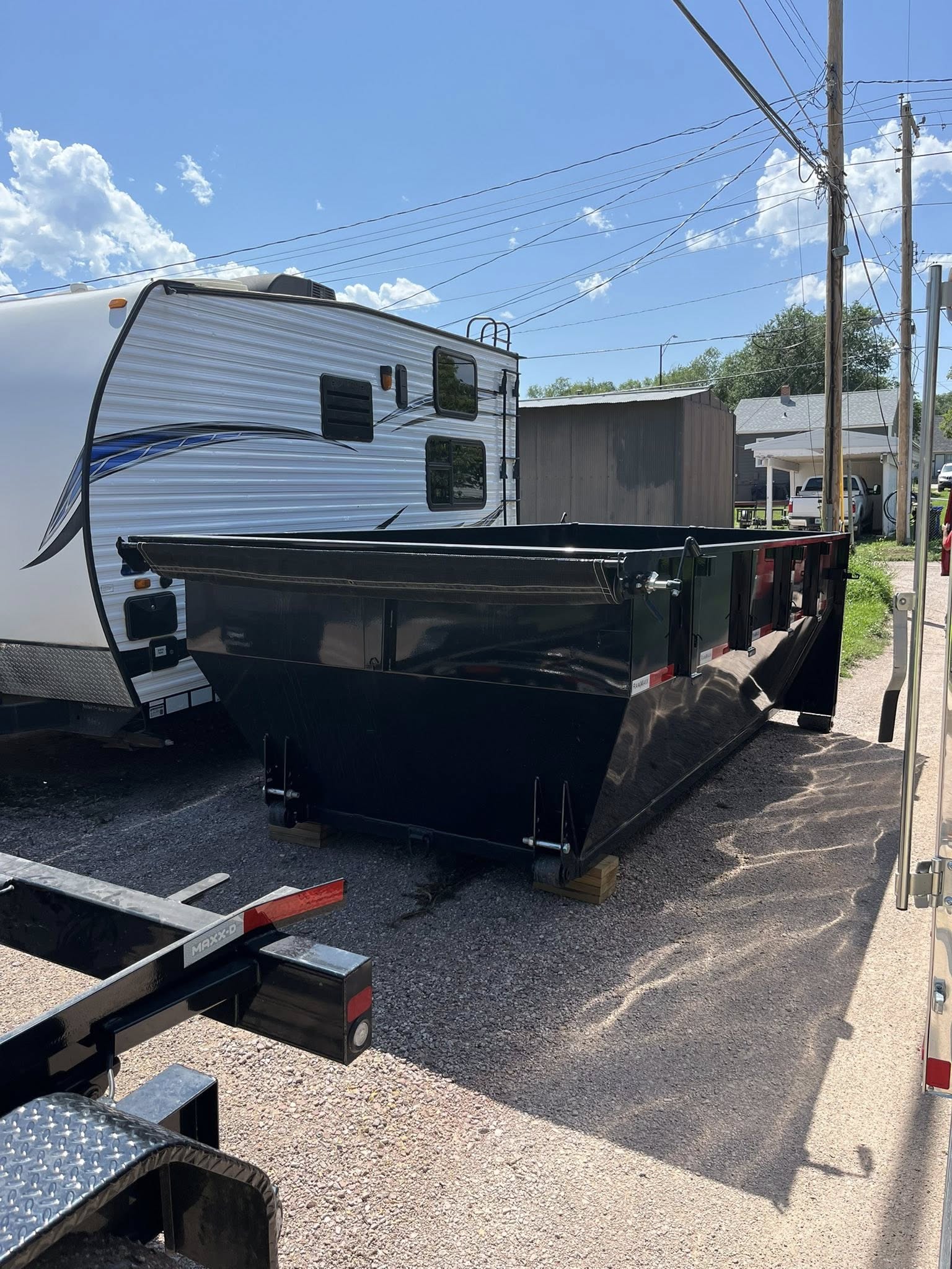 Dumpster at active jobsite