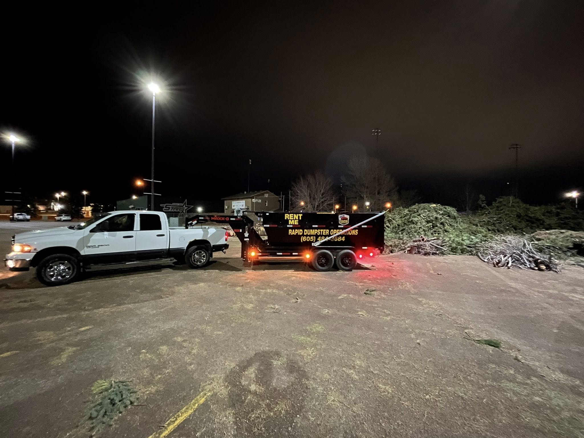 Dumpster rental project with driveway placement