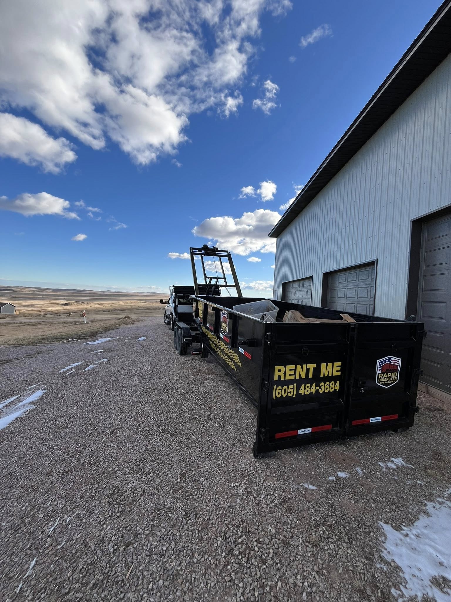 Dumpster delivery in the Black Hills
