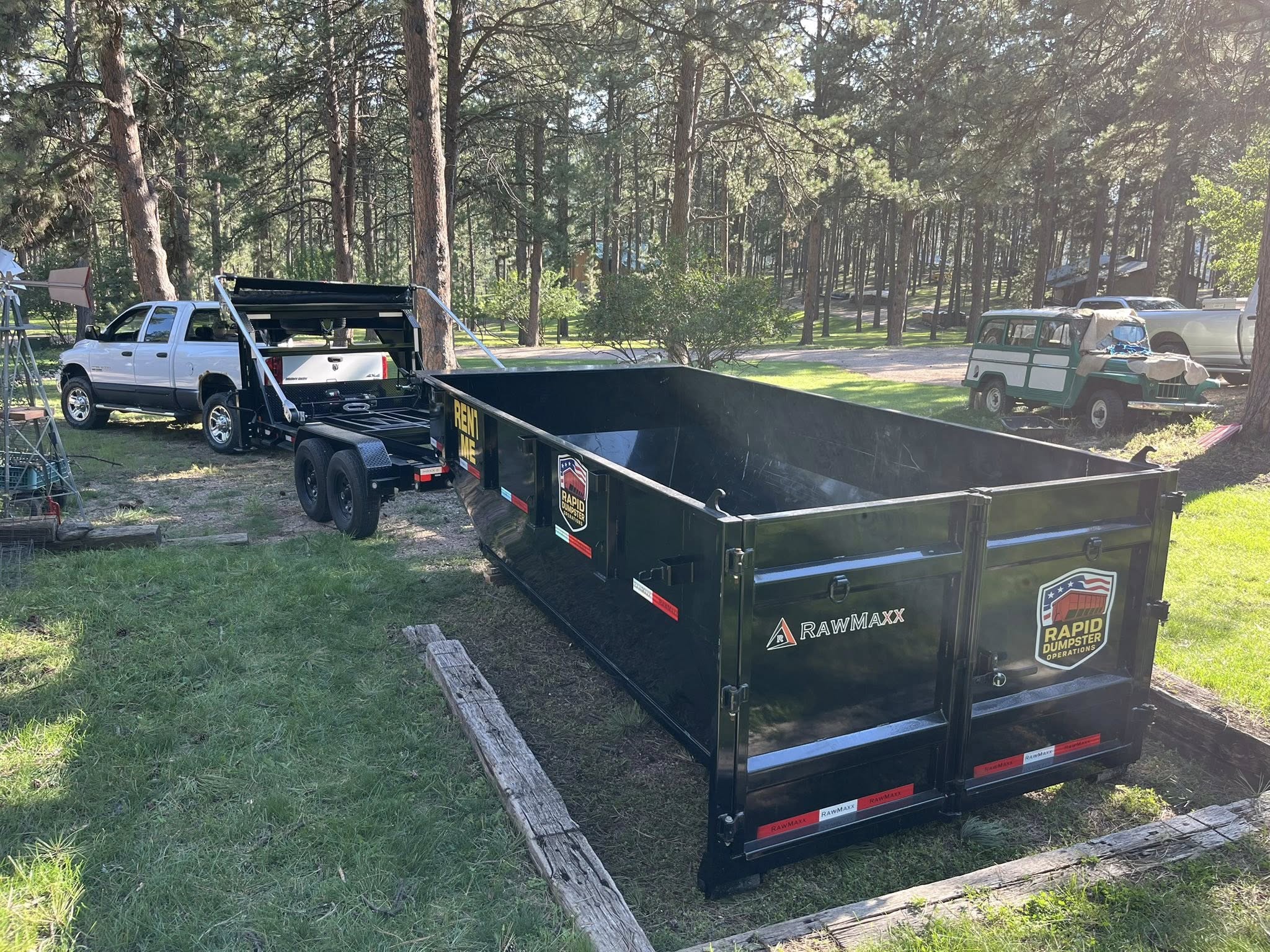 Dumpster rental setup for cleanout