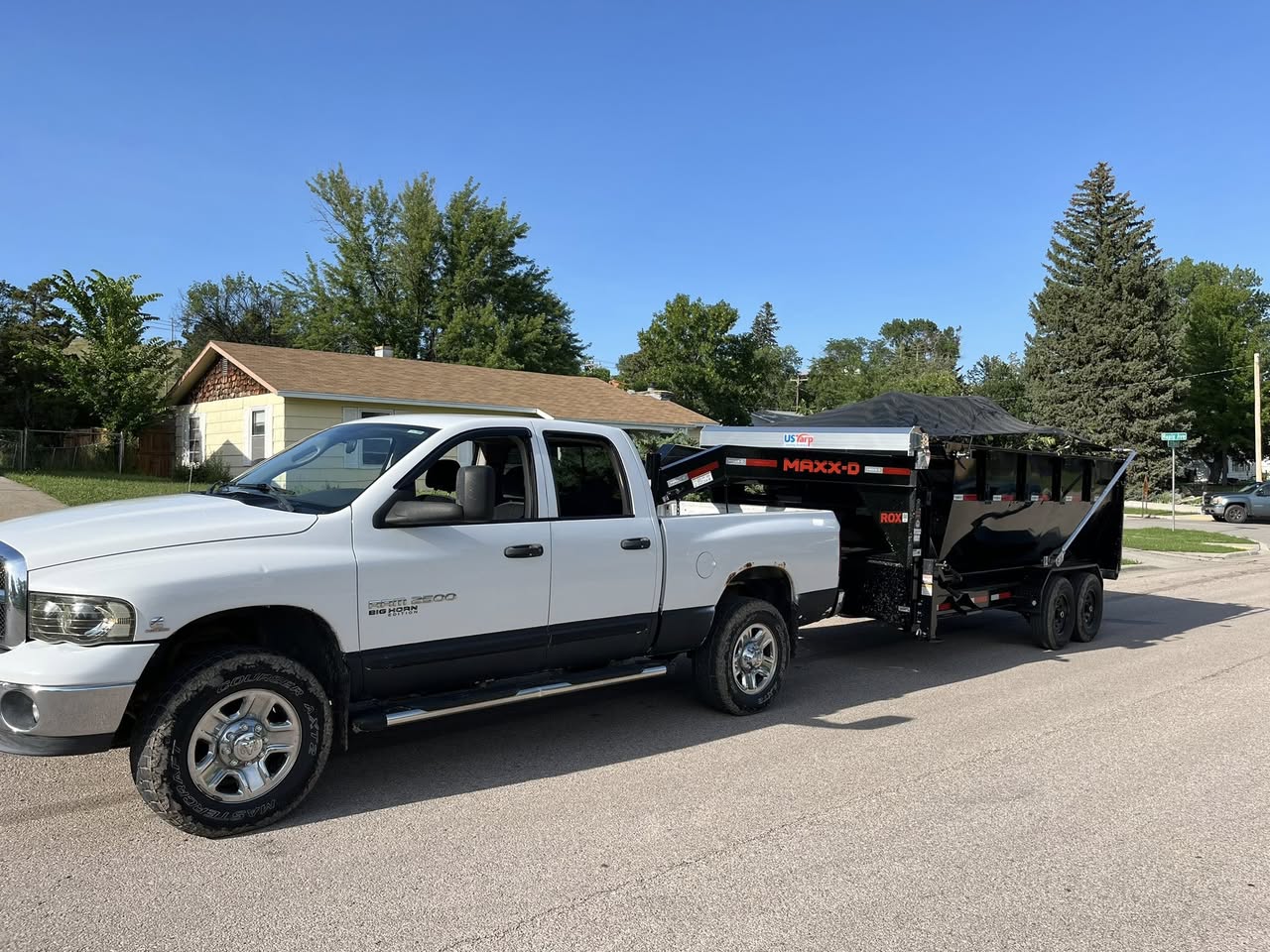 Dumpster positioned for a cleanup job
